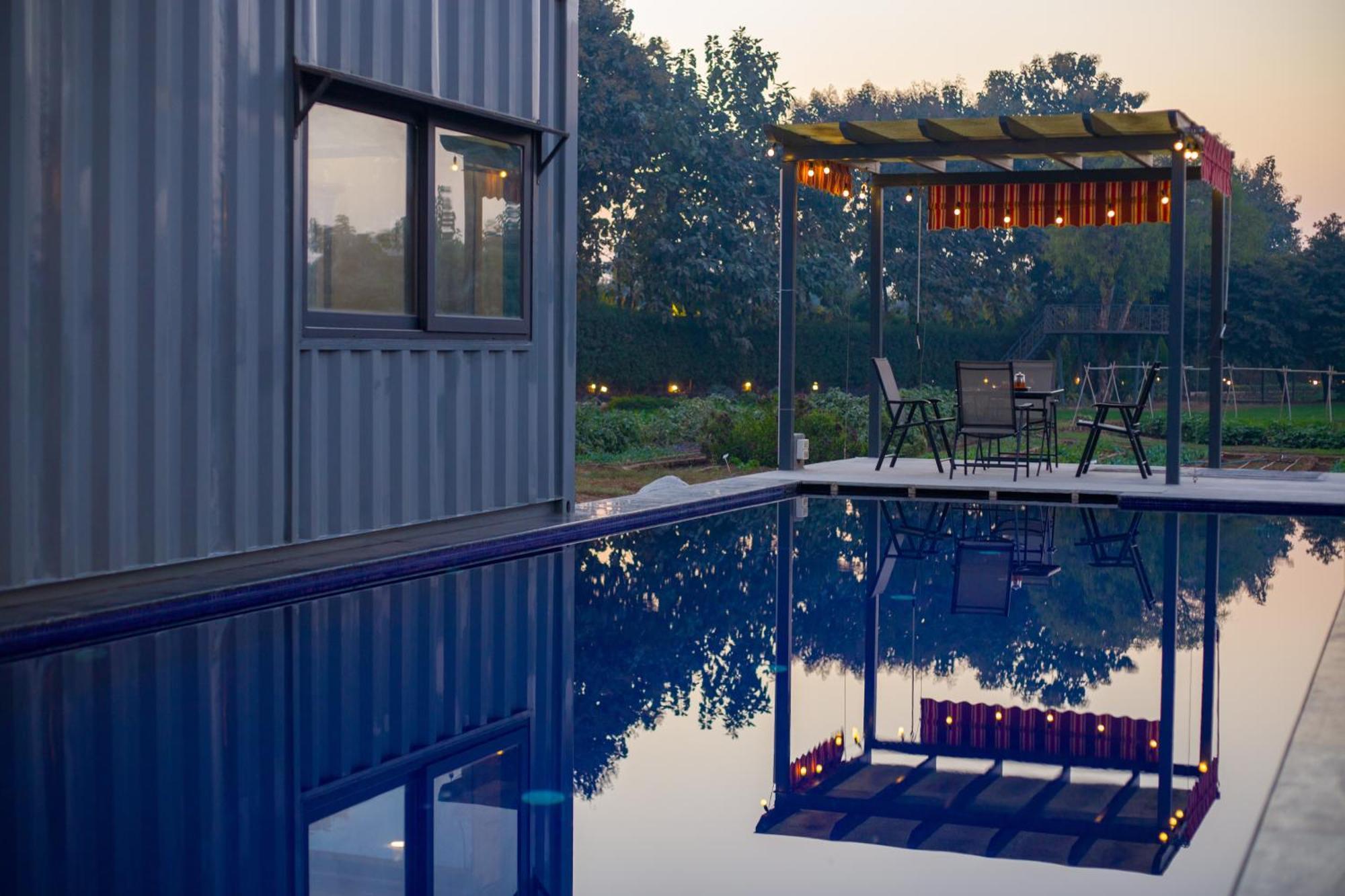 Вілла Elivaas Hidden Oasis 4Bhk With Pool, Mud House & Container House Dhauj Екстер'єр фото