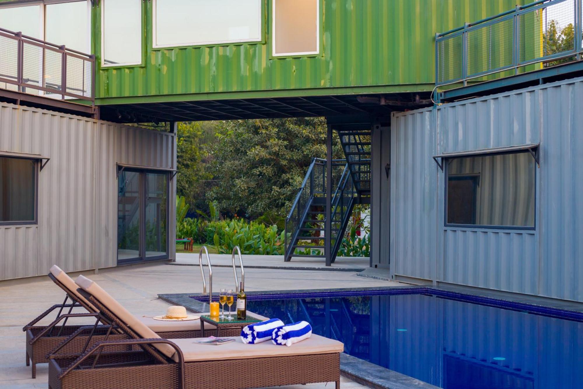 Вілла Elivaas Hidden Oasis 4Bhk With Pool, Mud House & Container House Dhauj Екстер'єр фото