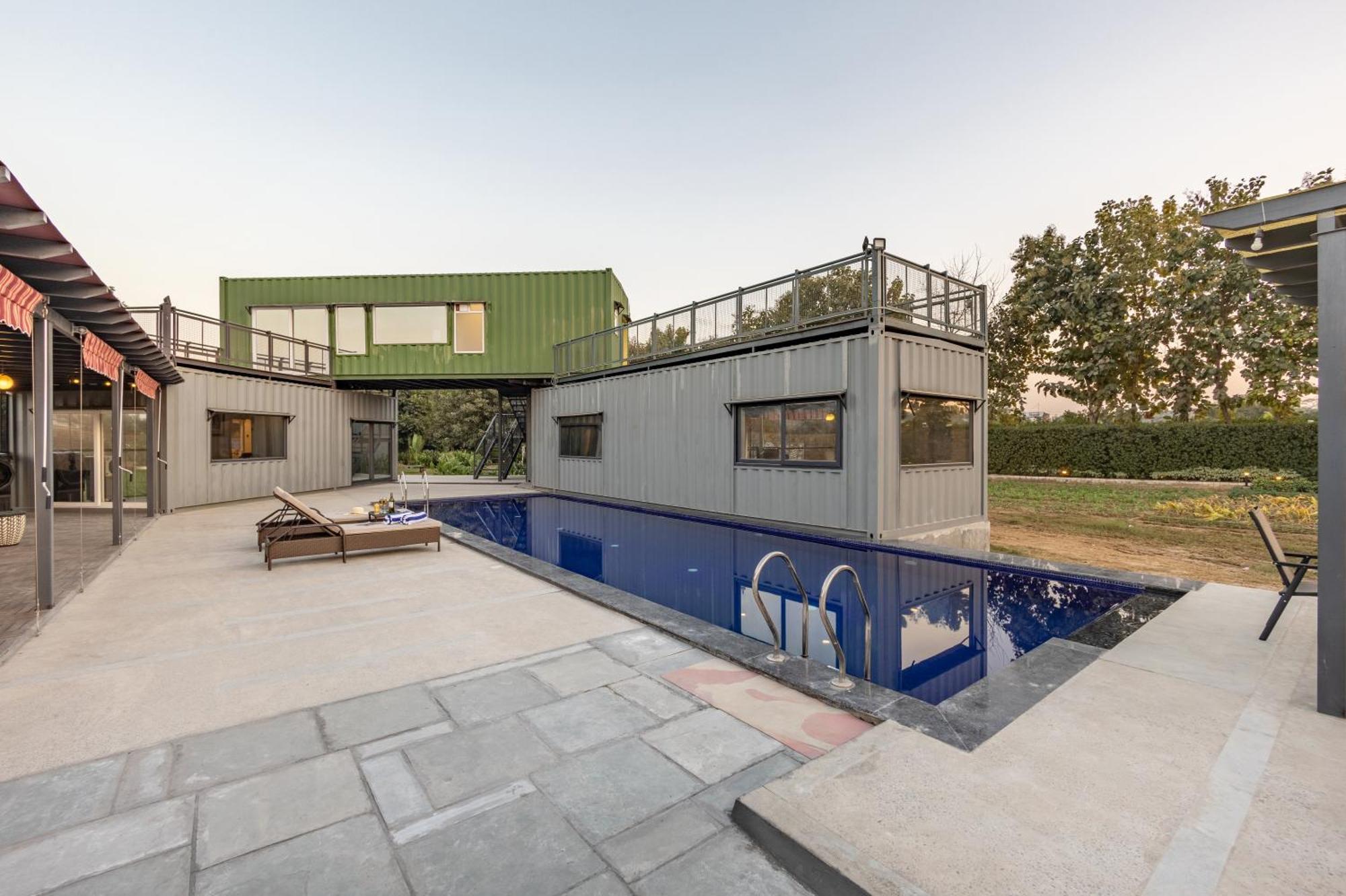 Вілла Elivaas Hidden Oasis 4Bhk With Pool, Mud House & Container House Dhauj Екстер'єр фото