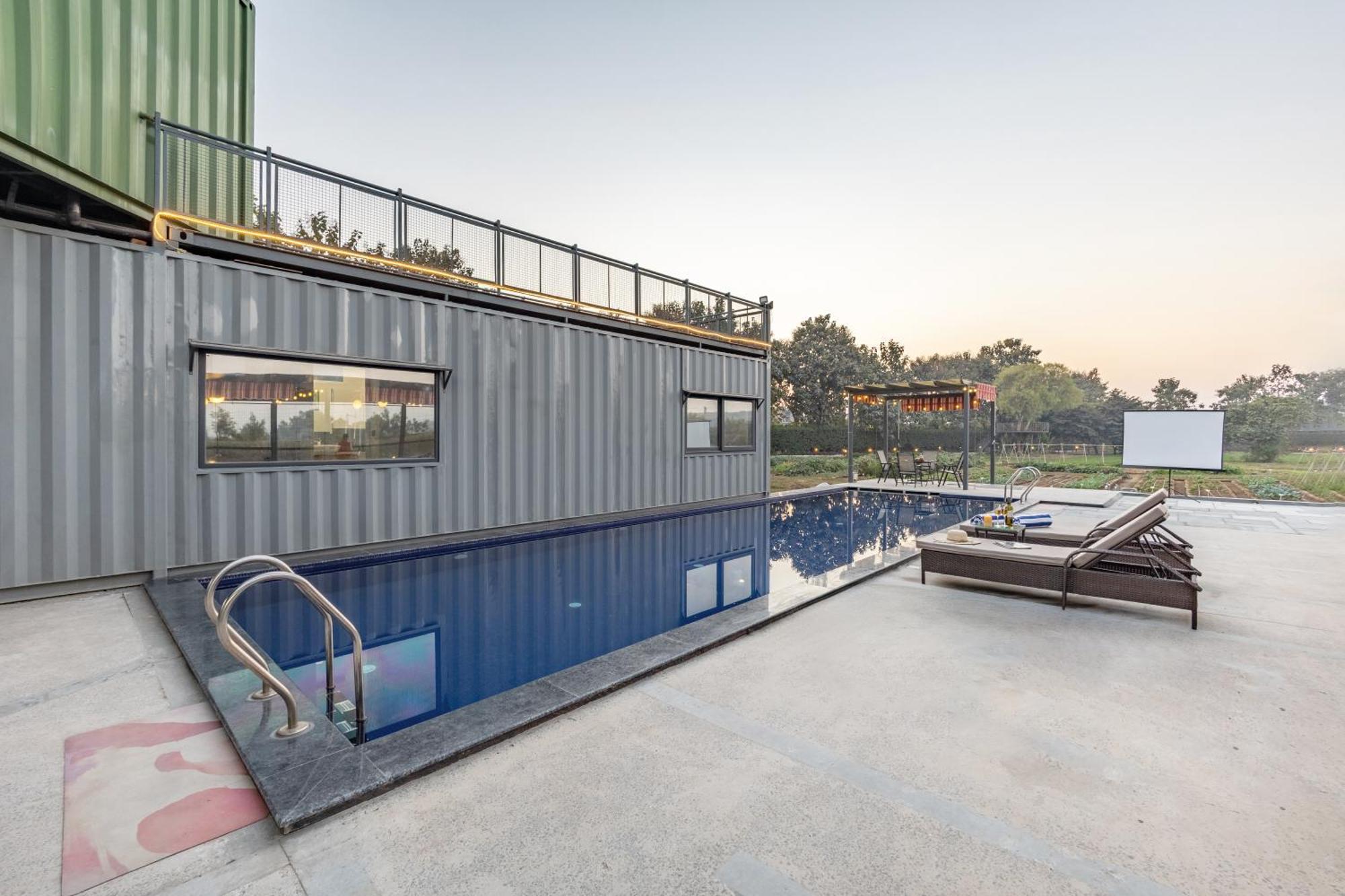 Вілла Elivaas Hidden Oasis 4Bhk With Pool, Mud House & Container House Dhauj Екстер'єр фото